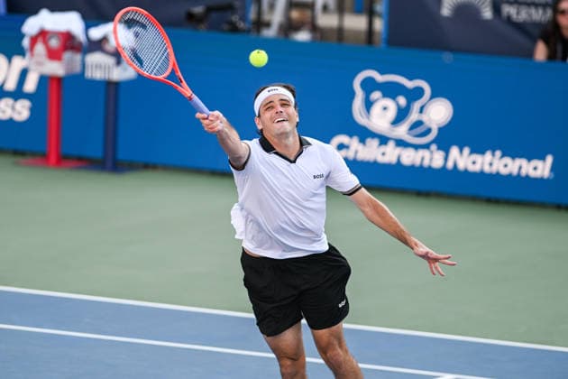 July 31, 2026, Washington, D.C, U.S: TAYLOR FRITZ hits a volley during his match against Alex Michelsen at the Rock Creek Tennis Center. Tennis 2026 - Mubadala Open  - ZUMAg196 20260731_zap_g196_005 Copyright: xKylexGustafsonx