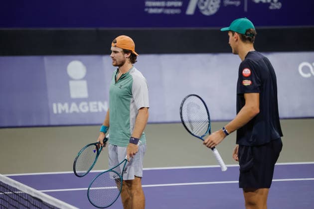 LOS CABOS TENNIS OPEN 2026 LOS CABOS TENNIS OPEN 2026 GONZALO ESCOBAR NIKI KALIYANDA VS. FINN REYNOLDS JAMES WATT 07 31 2026 LOS CABOS, MEXICO Action photo of Finn Reynolds and James Watt during the semifinal match at the 2026 Los Cabos Tennis Open at the Cabo Sports Complex in Baja California, Mexico Action photo of Finn Reynolds and James Watt, during the semifinal match of the 2026 Los Cabos Tennis Open held at the Cabo Sports Complex in Baja California, Mexico PHOTO BY IMAGENSHOP PHOTO AGENCY LOS CABOS BAJA CALIFORNIA MEXICO Copyright: xIMAGENSHOPxAGENCIAxFOTOGRAFICAx