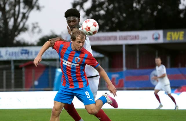 Photo by Tom SANNE: Drochtersen vs. Karim Hüneburg, Phönix Soccer, Regionalliga Nord, Matchday 1 on Fri, July 31, 2026: SV Drochtersen 2, Phönix Lübeck 1