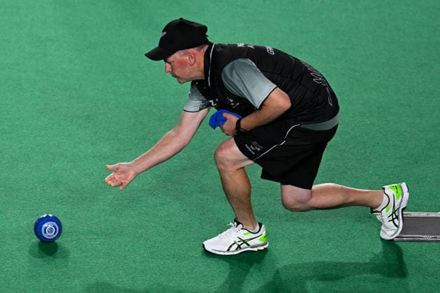 COM26 BOWLS, Tony Grantham of New Zealand competes during the Men™s Pairs Sectional Play of the Glasgow 2026 Commonwealth Games at SEC Centre Hall 3 in Glasgow, Scotland, Saturday, August 1, 2026. ( NO ARCHIVING, EDITORIAL USE ONLY Glasgow Scotland United Kingdom  Copyright: xLUKASxCOCHx 20260801127167471736