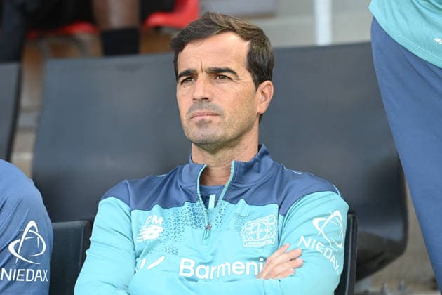 Coach Carles MARTINEZ LEV Portrait, Close-up, Single Image, Single Subject, Soccer 1st Bundesliga, Friendly Match, Bayer Leverkusen LEV vs. Rot-Weiss Essen on August 1, 2026, in Leverkusen, Germany. DFL regulations prohibit any use of photographs as image sequences and or quasi-video.