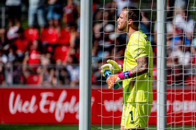 Friendly Match: Bayer 04 Leverkusen vs. Rot Weiss Essen, August 1, 2026, Ulrich Haberland Stadium, Leverkusen; Mark Flekken, Bayer 04 Leverkusen 1; Friendly Match: Bayer 04 Leverkusen vs. Rot Weiss Essen, August 1, 2026, Ulrich Haberland Stadium, Leverkusen Copyright: xBEAUTIFULxSPORTS Erlhofx