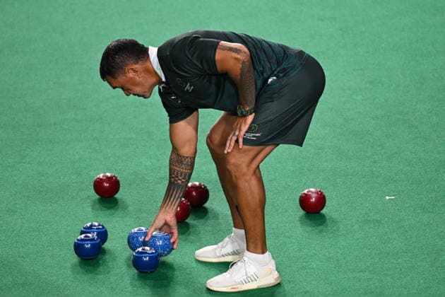 COM26 BOWLS, Epii Poila of Cook Islands competes in the Men™s Pairs Sectional Play of the Glasgow 2026 Commonwealth Games at SEC Centre Hall 3 in Glasgow, Scotland, Saturday, August 1, 2026. ( NO ARCHIVING, EDITORIAL USE ONLY Glasgow Scotland United Kingdom  Copyright: xLUKASxCOCHx 20260801166834521471