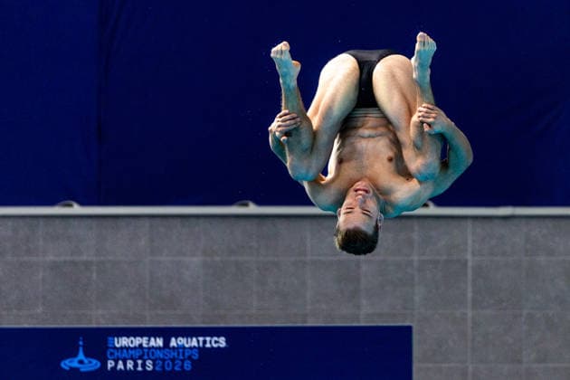 Swimming, European Championships in Paris, diving, synchronised diving, men, 1-metre springboard