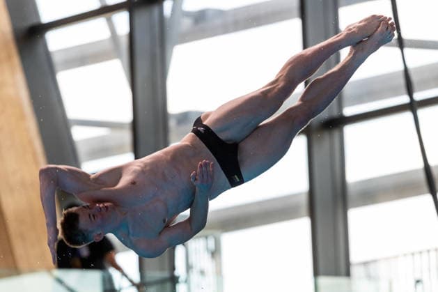 SWIMMING - EAC 2026 PARIS,FRANCE,01.AUG.26 - SWIMMING - European Aquatics Championships Paris 2026, diving, 1m springboard, men. Image shows Jonathan Schauer (GER).  GEPAxpictures xPhilippxBrem