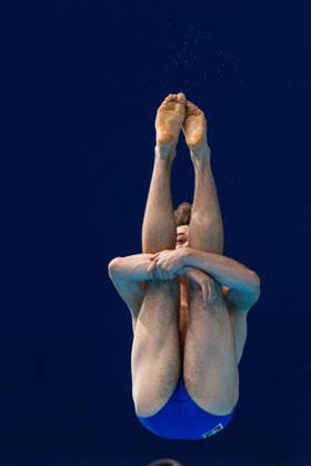 SWIMMING - EAC 2026 PARIS,FRANCE,01.AUG.26 - SWIMMING - European Aquatics Championships Paris 2026, diving, 1m springboard, men. Image shows Erik Passerone (SUI).  GEPAxpictures xPhilippxBrem