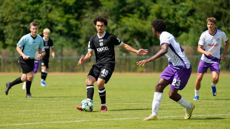 August 1, 2026, BW Schinkel Sports Field, Osnabrück, GER, 2nd and 3rd Divisions, Friendly Match: SV Meppen vs. VfL Osnabrück, Niclas Nadj SV Meppen 40 DFL REGULATIONS PROHIBIT ANY USE OF PHOTOGRAPHS AS IMAGE SEQUENCES AND OR QUASI-VIDEO Osnabrück Lower Saxony Netherlands BW Schinkel Sports Field