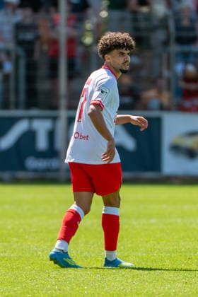 Friendly Match: Bayer 04 Leverkusen vs. Rot Weiss Essen, August 1, 2026, Ulrich Haberland Stadium, Leverkusen; Aiman Dardari, Rot Weiss Essen 7; Friendly Match: Bayer 04 Leverkusen vs. Rot Weiss Essen, August 1, 2026, Ulrich Haberland Stadium, Leverkusen Copyright: xBEAUTIFULxSPORTS Erlhofx
