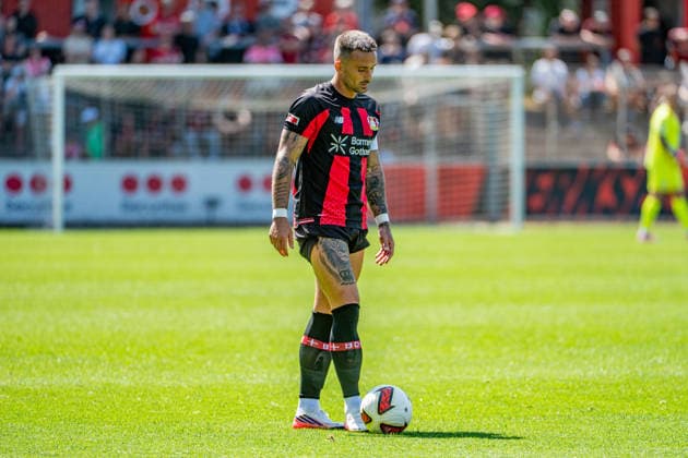 Friendly Match: Bayer 04 Leverkusen vs. Rot-Weiss Essen, August 1, 2026, Ulrich Haberland Stadium, Leverkusen; Aleix Garcia, Bayer 04 Leverkusen, 24; Friendly Match: Bayer 04 Leverkusen vs. Rot-Weiss Essen, August 1, 2026, Ulrich Haberland Stadium, Leverkusen Copyright: xBEAUTIFULxSPORTS Erlhofx