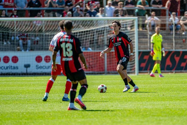 Friendly Match: Bayer 04 Leverkusen vs. Rot Weiss Essen, on August 1, 2026, Ulrich Haberland Stadium, Leverkusen Arthur Bayer 04 Leverkusen 13, Tim Oermann Bayer 04 Leverkusen 15, Friendly match: Bayer 04 Leverkusen vs. Rot-Weiss Essen, on August 1, 2026, Ulrich Haberland Stadium, Leverkusen Copyright: xBEAUTIFULxSPORTS Erlhofx