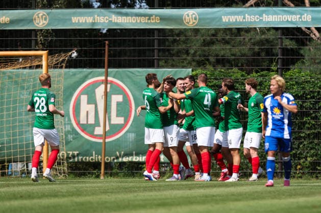 August 1, 2026, Soccer, Men s, Regionalliga Nord, Matchday 1, HSC Hannover vs. BSV Kickers Emden: Celebration of the 1-1 goal by Finn Hoffmann 9, HSC Hannover