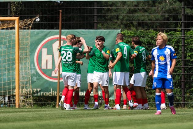 August 1, 2026, Soccer, Men s, Regionalliga Nord, Matchday 1, HSC Hannover vs. BSV Kickers Emden: Celebration of the 1-1 goal by Finn Hoffmann 9, HSC Hannover