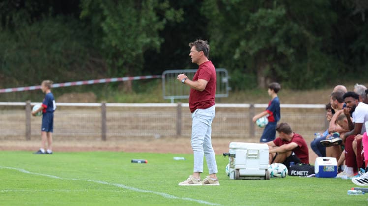 August 1, 2026, xrekx, Soccer Friendly Match, FC Metz 1 FC Kaiserslautern v l Luc Holtz, Coach of FC Metz. DFL and DFB regulations prohibit any use of photographs as image sequences and or quasi-video. Metz