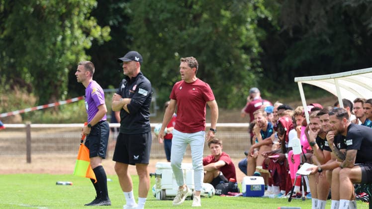August 1, 2026, xrekx, Soccer Friendly Match, FC Metz 1 FC Kaiserslautern v l Luc Holtz, Coach of FC Metz. DFL and DFB regulations prohibit any use of photographs as image sequences and or quasi-video. Metz