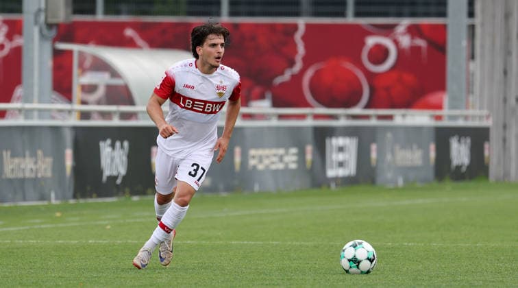 August 1, 2026, Germany, Stuttgart, Soccer: VfB Stuttgart II vs. FC Astoria Walldorf, David Preu (VfB)