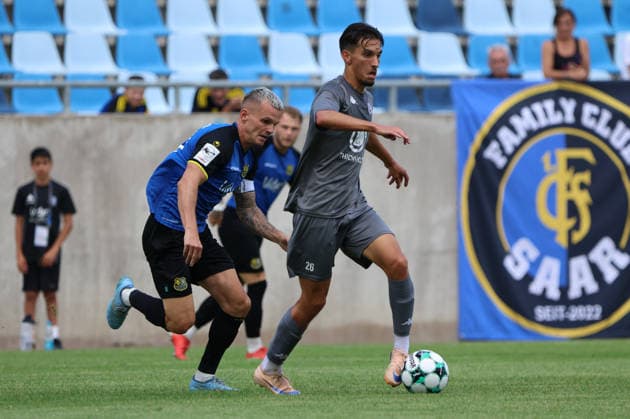 August 1, 2026, Soccer, Men s, Friendly Match, 2026–2027 Season, 1 FC Saarbrücken vs. US Thionville Lusitanos, Florian Pick (1 FC Saarbrücken), Enzo Montet (US Thionville Lusitanos), Saarbrücken, Ludwigsparkstadion, Saarland, Germany, DEU Copyright: xSebastianxBachx