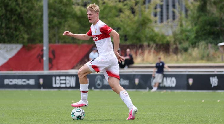 August 1, 2026, Germany, Stuttgart, Soccer: VfB Stuttgart II vs. FC Astoria Walldorf, Maximilian Herwerth (VfB)