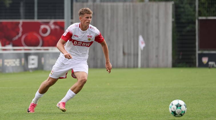 August 1, 2026, Germany, Stuttgart, Soccer: VfB Stuttgart II vs. FC Astoria Walldorf, Luca Berreth (VfB)