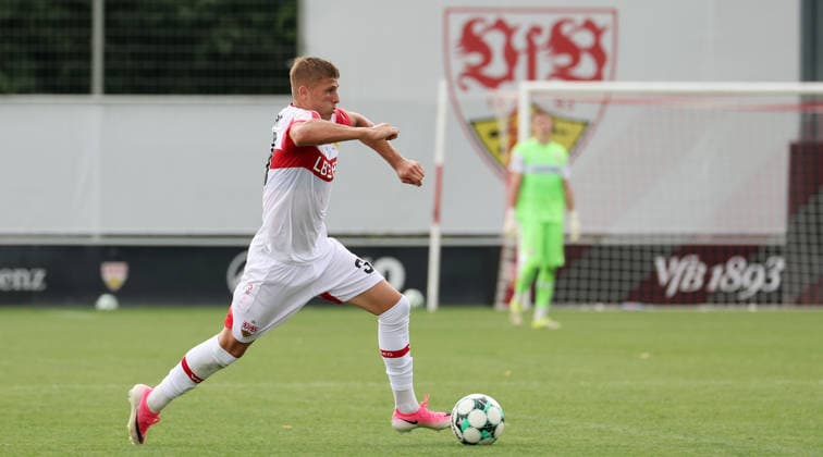 August 1, 2026, Germany, Stuttgart, Soccer: VfB Stuttgart II vs. FC Astoria Walldorf, Luca Berreth (VfB)