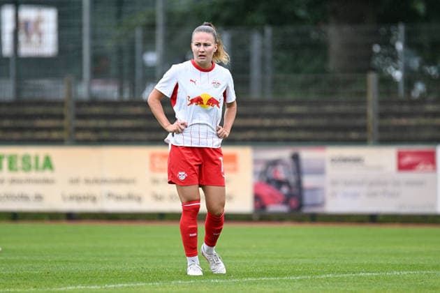 Soccer I Women’s I 2026–2027 Season I Friendly Match I RB Leipzig vs. VfL Wolfsburg I August 1, 2026 Annabel Schasching 16, Rasenballsport Leipzig Cutout, Close-up, Portrait, Single photo, single image, body Markranstädt grass field, Stadion am Bad Großfeld, Am Stadtbad 30 Saxony, Germany Copyright: xLobeca InesxHähnelx