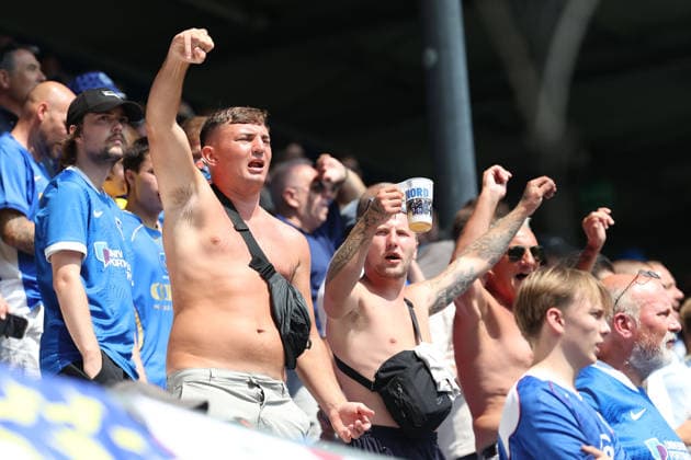 August 1, 2026, Darmstadt, Friendly Match: SV Darmstadt 98 vs. FC Portsmouth – FC Portsmouth Fans Copyright: HMBxMedia JoaquimxFerreira