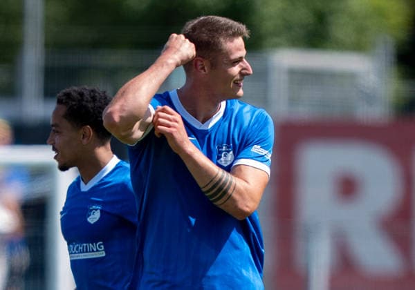 Soccer Regional League, West Division 1, Matchday: SV Westfalia Rhynern vs. Sportfreunde Siegen on August 1, 2026, at the Kümpel Hellmeister Arena in the Westfalia Sportpark in Hamm Rhynern. Philipp Ratz, Rhynern xMAx