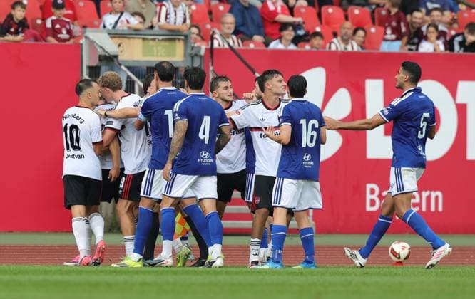 August 1, 2026 Soccer Season 2026–2027 Exhibition Match Friendly Match Preseason Match 1. FC Nürnberg FCN Club Real Oviedo Sports Photo Zink DaMa xdaxmax Stock Photo Feature Impression Team Formation of Both Teams