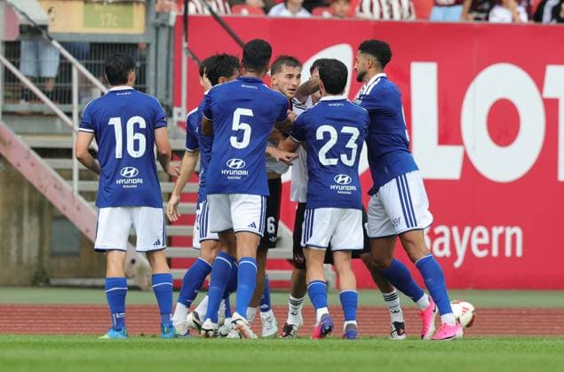 August 1, 2026 Soccer Season 2026–2027 Exhibition Match Friendly Match Preseason Match 1. FC Nürnberg FCN Club Real Oviedo Sports Photo Zink DaMa xdaxmax Stock Photo Feature Impression Team Formation of Both Teams