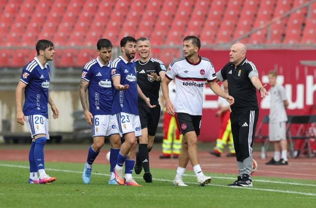 August 1, 2026 Soccer Season 2026–2027 Exhibition Match Friendly Match Preseason Match 1. FC Nürnberg FCN Club Real Oviedo Sports Photo Zink DaMa xdaxmax Adam Markhiev 6, 1 FC Nuremberg (FCN) leaves the field after receiving a yellow-red card