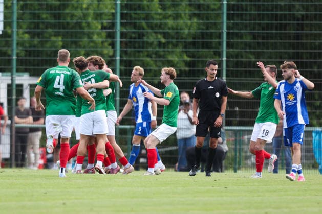 August 1, 2026, Soccer, Men s, Regionalliga Nord, Matchday 1, HSC Hannover vs. BSV Kickers Emden: Celebration of the 3-1 goal by Lukas Dominke, 25 HSC Hannover
