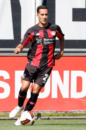 Leverkusen, Germany, German Bundesliga, 2026–2027 season Friendly match Bayer 04 Leverkusen vs. Rot-Weiss Essen 3–0 on August 1, 2026, at Ulrich Haberland Stadium in Leverkusen Lucas VAZQUEZ LEV Photo by Norbert Schmidt, Düsseldorf
