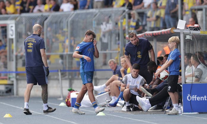 Max Marie Eintracht Braunschweig Soccer, Men s, 2026–2027 Season, 2. Bundesliga, Eintracht Stadium, Eintracht Braunschweig vs. RAAL La Louvière, preseason, friendly match, 0–0. DFL REGULATIONS PROHIBIT ANY USE OF PHOTOGRAPHS AS IMAGE SEQUENCES AND OR QUASI-VIDEO