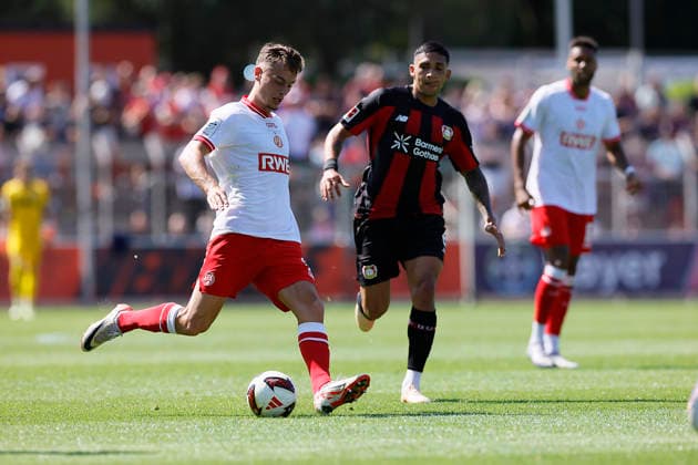 Soccer Friendly Match: Bayer 04 Leverkusen vs. Rot Weiss Essen on August 1, 2026, at Ulrich Haberland Stadium; Marvin Obuz, Rot Weiss Essen