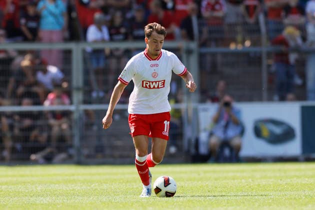 Soccer Friendly Match: Bayer 04 Leverkusen vs. Rot Weiss Essen on August 1, 2026, at Ulrich Haberland Stadium; Noah Pesch, Rot Weiss Essen