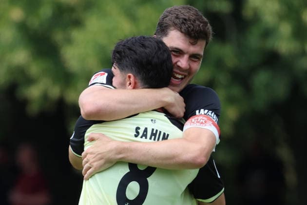 August 1, 2026, xrekx, Soccer Friendly Match, FC Metz 1 FC Kaiserslautern v l Goal celebration after Semih Sahin s goal to make it 0–3 for FC Kaiserslautern, featuring Jacob Rasmussen. DFL and DFB regulations prohibit any use of photographs as image sequencesENCES and or QUASI-VIDEO Metz