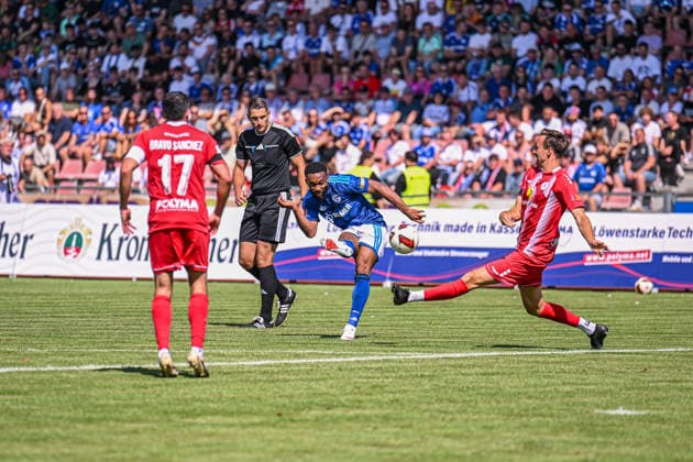 August 1, 2026, Soccer, 2026–2027 Season, Friendly Match, KSV Hessen Kassel vs. FC Schalke 04, Moussa Sylla of FC Schalke 04 scores the goal to make it 0–4, xRHR PHOTO YYx Copyright: KROEGER RHR-FOTOx RHR-FOTO YY