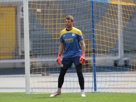 Goalkeeper Benjamin Uphoff, Eintracht Braunschweig Soccer, Men s Team, 2026–2027 Season, 2. Bundesliga, Eintracht Stadium, Eintracht Braunschweig vs. RAAL La Louvière, preseason, friendly match, 0–0. DFL regulations prohibit any use of photographs as image sequences and or quasi-video.