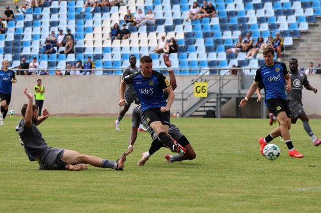 August 1, 2026, Soccer, Men s, Friendly Match, 2026–2027 Season, 1 FC Saarbrücken vs. US Thionville Lusitanos, Christian Kühlwetter of 1 FC Saarbrücken is injured in this play, Saarbrücken, Ludwigsparkstadion, Saarland, Germany, DEU Copyright: xSebastianxBachx