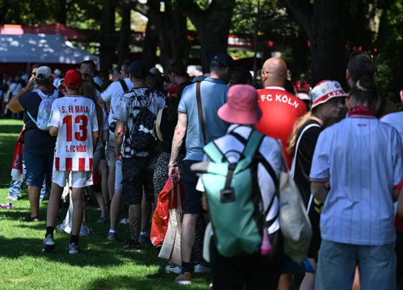 August 1, 2026, xophax, Soccer, Bundesliga 1, 1. FC Köln: Season opener for 1. FC Köln at the Rhein Energie Stadium; fans line up for an autograph from Said El Mala in Cologne