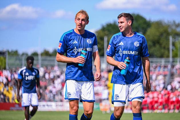 August 1, 2026, Soccer, 2026–2027 Season, Friendly Match, KSV Hessen Kassel vs. FC Schalke 04, Timo Becker (FC Schalke 04), Maximilian Wöber (FC Schalke 04) xRHR PHOTO YYx Copyright: KROEGER RHR-FOTOx RHR-FOTO YY