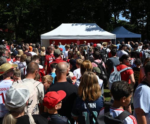 August 1, 2026, xophax, Soccer, Bundesliga 1, 1. FC Köln Season opener for 1. FC Köln at Rhein Energie Stadium Hype surrounding Said El Mala 1. FC Köln Fans line up for autographs and photos Cologne