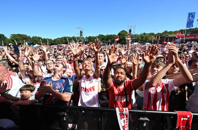 August 1, 2026, xophax, Soccer, Bundesliga 1, 1. FC Köln Season opener for 1. FC Köln at Rhein Energie Stadium Hype surrounding Said El Mala 1. FC Köln among the fans Fans at the FC Bühne Köln