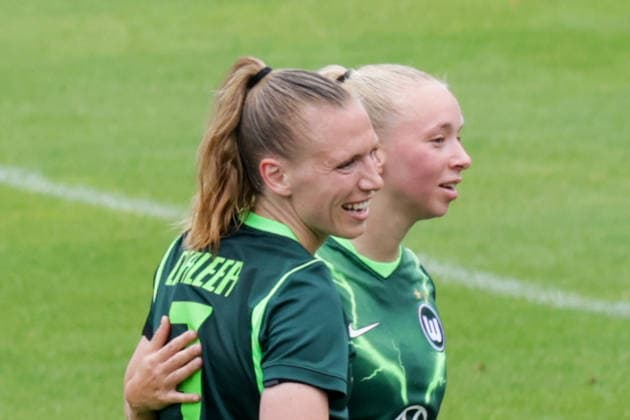 August 1, 2026, xgrfx, Women s Soccer Friendly Match, RB Leipzig vs. VfL Wolfsburg, Goal, Ella Peddemors, 0–1 VfL Wolfsburg. DFL and DFB regulations prohibit any use of photographs as image sequences and or quasi-video. Leipzig