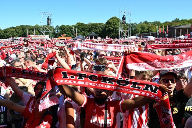 August 1, 2026, xophax, Soccer, Bundesliga 1, 1. FC Köln Season Opener at 1. FC Köln’s Rhein Energie Stadium Hype Surrounding Said El Mala 1. FC Köln Among the Fans Fans at the FC Bühne Köln