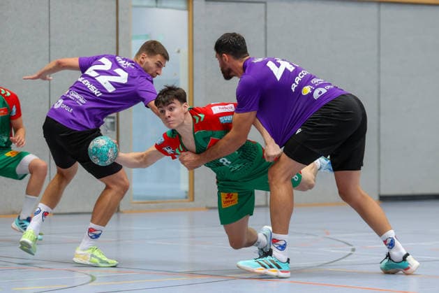 August 1, 2026, xtgx, Handball Friendly Match: SC Magdeburg vs. Corotop Gwardia Opole (emspor), from left: Tim Thielicke (Magdeburg), 8: Tackle, duel, battle, Ilsenburg
