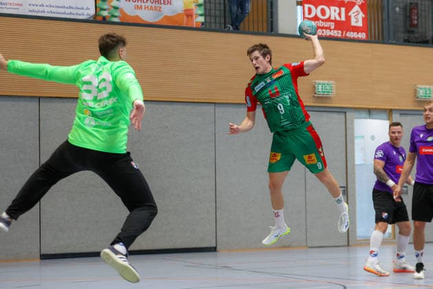 August 1, 2026, xtgx, Handball Friendly Match: SC Magdeburg vs. Corotop Gwardia Opole (emspor), from left: Oskar Vind Rasmussen (Magdeburg), 9 shots on goal, goal scorer, scores the goal, Ilsenburg