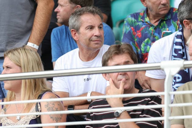 Soccer, Bavarian Regional League: FC Schweinfurt 05 vs. 1860 Munich; Gernot Mang, President of TSV 1860 Munich; single frame taken at the Schweinfurt Riedel Bau Arena in the Sachs Stadio, Bavaria, Lower Franconia, Germany