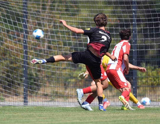 August 1, 2026, xophax, Soccer, DFB Cup U19, A Juniors, A Youth, 1st Round: Fortuna Cologne vs. SC Freiburg; Cedric Dreher of SC Freiburg scores the 3-0 goal for SC Freiburg against Cologne