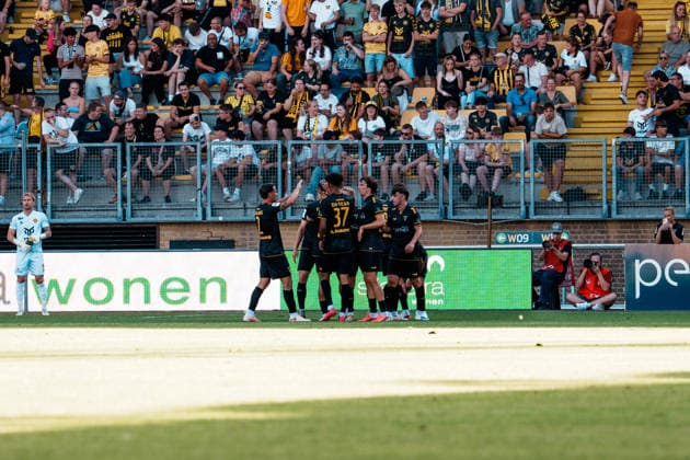 Netherlands vs. Germany Men s Soccer Friendly 2026 2027 Roda JC Kerkrade vs. Alemannia Aachen 0–1 Parkstad Limburg Stadium, Goal, Cheers, Joy, Emotions, Goal Scorer Mehdi Loune (Alemannia Aachen), 10 Copyright: xThiemoxRudolphx
