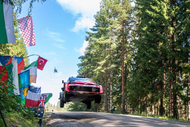 MOTORSPORTS - Rally - 2026 WRC, Motorsport Rallye, WM Rally Finland Photo by IPA ABACAPRESS.COM87163572 - Oliver Solberg (SWE) and Elliott Edmondson (GBR) in a Toyota GR Yaris Rally1 from Toyota Gazoo Racing WRT in action during the FIA WRC SECTO RALLY FINLAND in Jyväskylä, Finland, July 30–August 2, 2026. Finland Finland  Copyright: xIPAxSport ABACAx